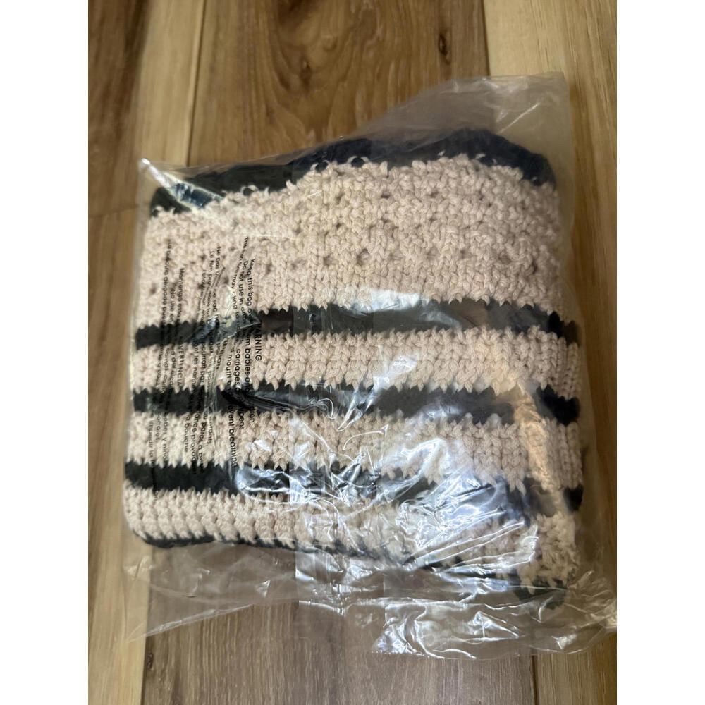 NWT! Madewell Square-Neck Crochet-Stitch Tank in Stripe Size Large - Picture 4 of 5